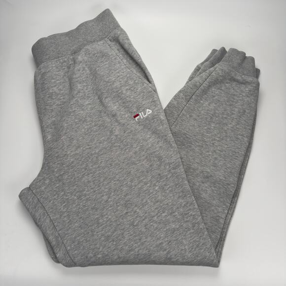 FILA Men's Jogger Sweatpants Grey Cotton Classic Logo Size M - Picture 1 of 10